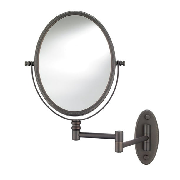 Conair Beaded Oval Wall Mount Mirror In, Wall Mount Magnifying Mirror Oil Rubbed Bronze
