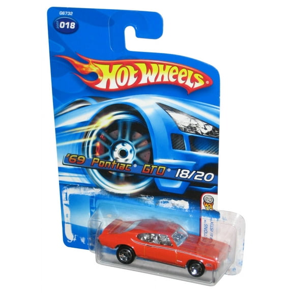 Hot Wheels 2005 First Editions 18/20 Realistix Orange '69 Pontiac GTO Toy Car #018 - (Plastic Loose From Card)