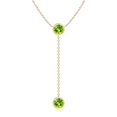 thumbnail image 1 of Angara Collier Péridot Naturel - Collier Style Lariat Péridot Rond 2,8 ct en Or Jaune 14K pour Femmes, 1 of 8