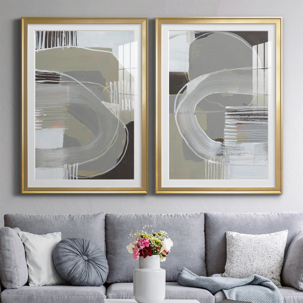 Wexford Home Arching Neutrals I Premium Framed Print, 18.5" x 24.5" - Ready to Hang, Gold (Set of 2)