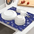 thumbnail image 6 of Uemuo Golden Snowflakes Royal Blue Pattern Dish Drying Mat,16*18 inch Absorbent Dish Drainer Kitchen Counter,Large Size Dish Drying Pad for Countertops,Sinks,Draining Racks, 6 of 6