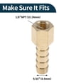 thumbnail image 4 of Unique Bargains Brass Hose Barb Fittings 5/16" OD 1/8"NPT Female Thread Connector for Air Water Oil Gas Fuel 1 Pc Gold Tone, 4 of 7