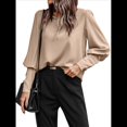 thumbnail image 1 of Blusa Elegante de Larga con Cuello Redondo para Mujer, Ideal para Otoño e Invierno, con Botones en la Espalda Albaricoque XL, 1 of 7