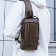 thumbnail image 2 of Travel Sling Bag Waterproof Crossbody Bag with Combination Lock Anti-Theft PU Leather Chest Bag with USB Charging Hole Shoulder Backpack Motorcycle Bags, 2 of 6