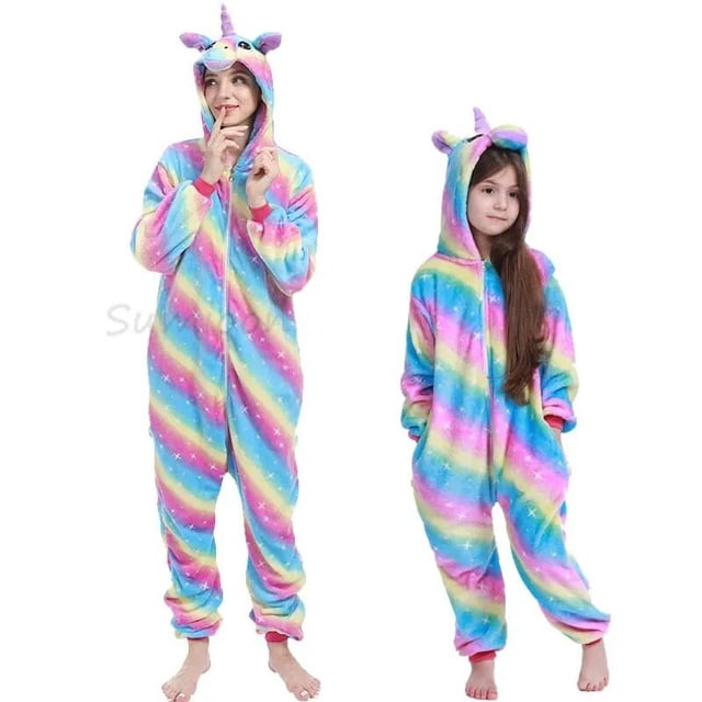 Pijamas Kigurumi de invierno para niños y niñas, ropa de dormir con capucha de ciervo de Navidad, dibujos animados de animales, Onesie
