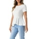 thumbnail image 4 of INSPIRAR CHIC Blusa de Peplum de Manga Corta con Cuello Redondo para Mujeres Primavera Verano Talla XL Blanca, 4 of 5
