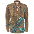 thumbnail image 1 of Camisas de manga larga con estampado 3D del emblema de Samoa Americana de Harajuku de tamaño pequeño para hombres, blusa con solapa gráfica con patrones tribales de Samoa, 1 of 6