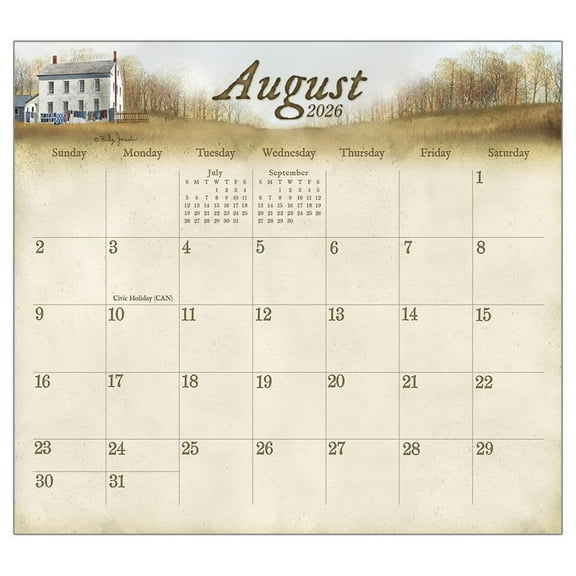 Legacy Publishing Group, Road Home by Billy Jacobs 2026 Magnetic Calendar, 9.38'' X 8.38'', 12-Month Calendar with Perfect Binding