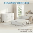 thumbnail image 3 of Puremind Queen Size Murphy Bed with Mattress and Charging Station, Cabinet Bed with Storage Drawer, Murphy Bed Furniture for Bedroom/Office/Guest Room, White, 3 of 8