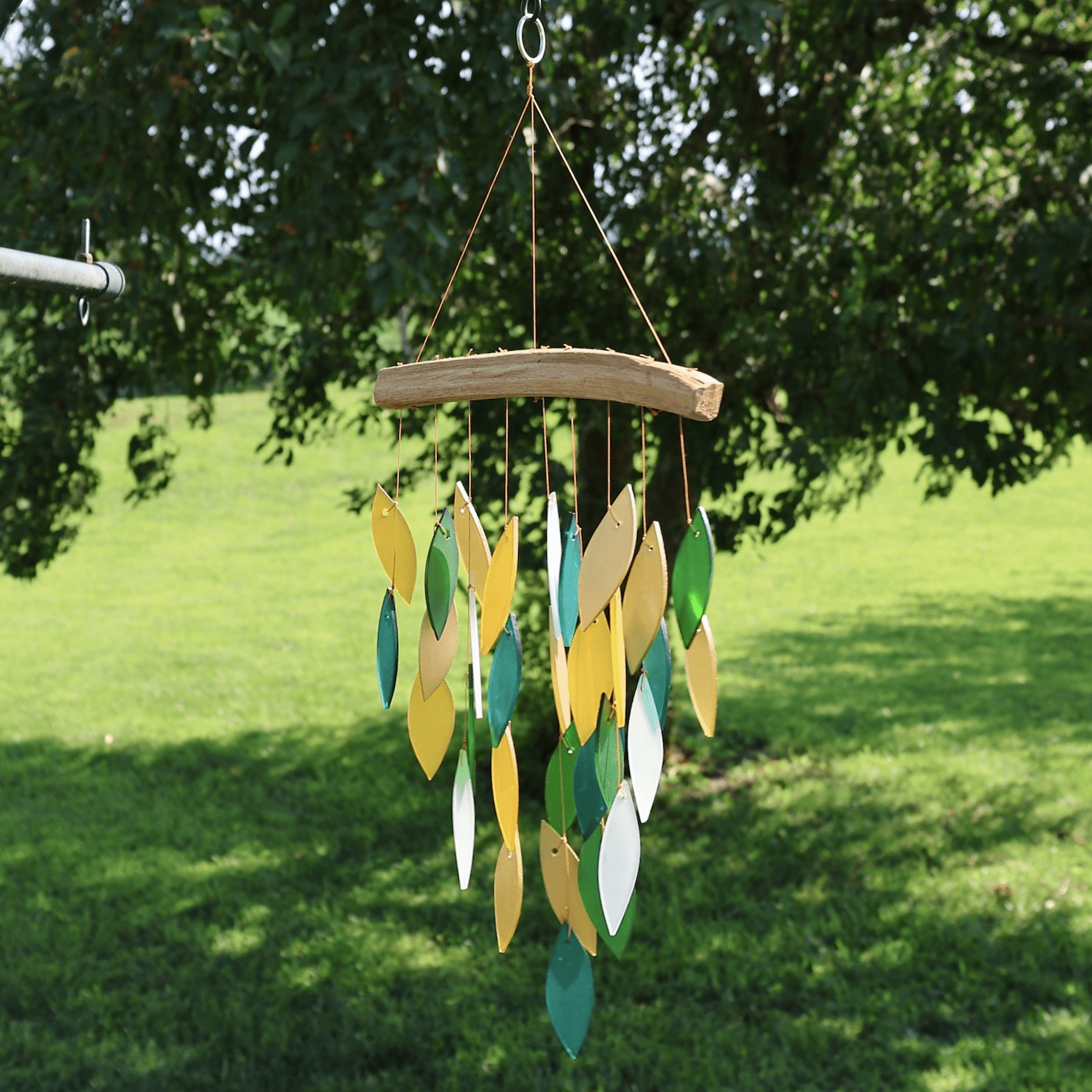 Blue Handworks Glass Wind Chime Rainforest Waterfall Hanging Wind Chimes Garden Decor