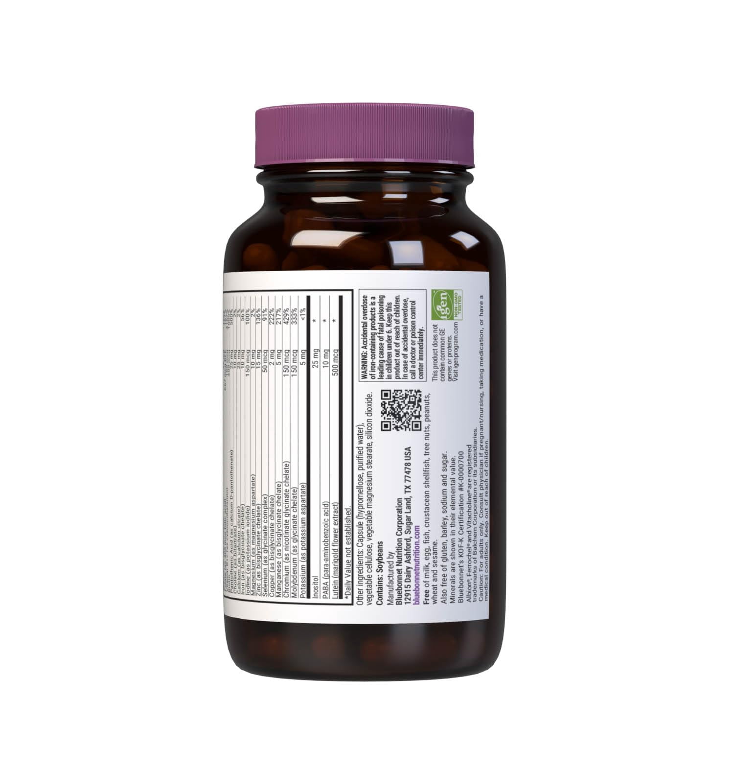 Bluebonnet Multi One (with Iron) Complete Full Spectrum Multiple Vitamin, 90 Days