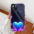 thumbnail image 2 of Neon Heart Valentine's Day Lover's iPhone Case, Glittery Textured Background for iPhone 11/12/13/14/15/16 (Pro Max/Plus), 2 of 9