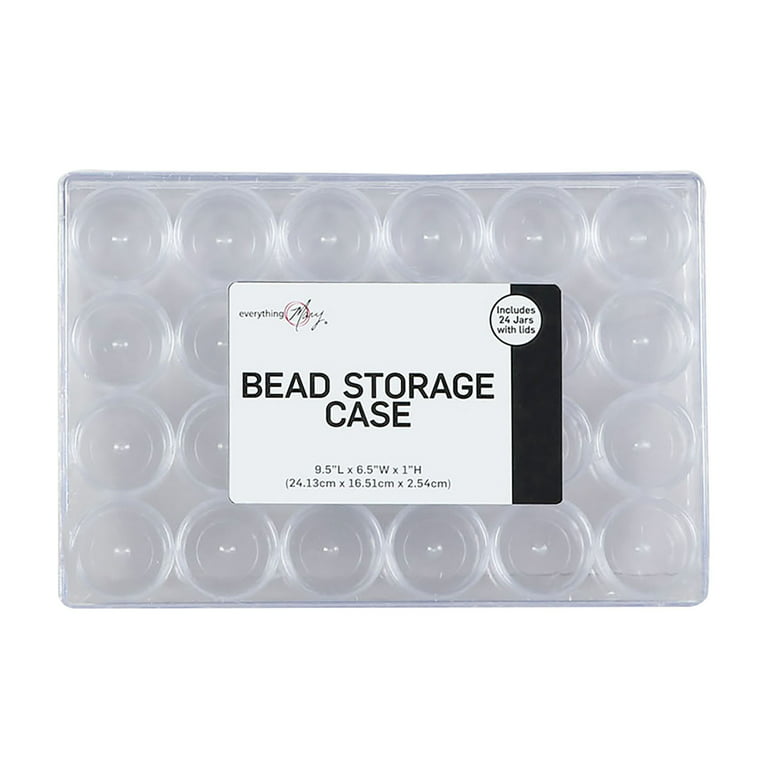 Everything Mary Large Plastic Bead Storage Box with 28 Jars