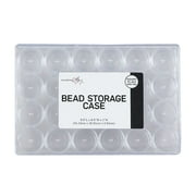 Everything Mary Plastic Bead Storage Case with 24 Jars, Clear, (Single)