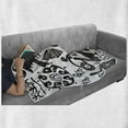 thumbnail image 6 of Prehistoric Soft Flannel Fleece Throw Blanket, Dancing Shaman Eagle Sun Snake Cave Drawing Tribal Folk Theme, Cozy Plush for Indoor and Outdoor Use, 50" x 70", Black White, by Ambesonne, 6 of 6