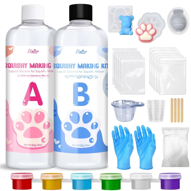 Kit Squishy de silicona líquida Limino 1:1, proporción AB, 1 litro