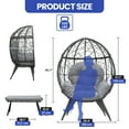 thumbnail image 4 of Uforic PE Rattan Egg Chair with Stand, Ottoman, Cushioned and Footrest for Patio, Garden, Gray, 4 of 9