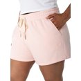 thumbnail image 5 of Celebrity Pink Women's and Women's Plus Tie Front Fleece Shorts, Sizes XS-4X, 5 of 6
