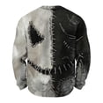 thumbnail image 5 of Fabrcox S-5XL Halloween Mens Shirts Spooky Pumpkin Face Patchwork Mens Crew Necks Sweatshirts Funny Fall Waffle Big and Tall Pullover XXL, 5 of 7
