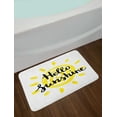 thumbnail image 2 of Hello Sunshine Bath Mat, Spiral Sun Motif Watercolor Style Background with Hand Lettering, Plush Bathroom Decor Mat with Non Slip Backing, 29.5" X 17.5", Yellow Charcoal Grey, by Ambesonne, 2 of 2