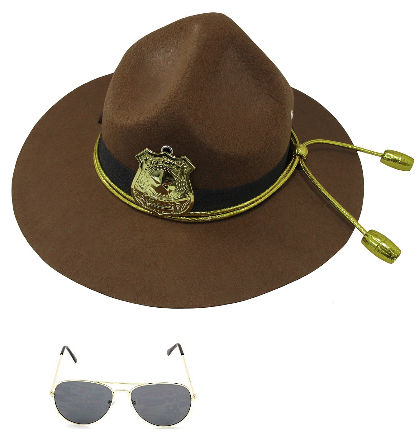 Super State Trooper Mountie Hat Aviators Costume Kit One Size
