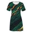 thumbnail image 3 of SMihono Robe Maxi Bohème d'Été pour Femmes Grande Taille Mode Féminine Col Rond Manches Courtes Imprimée Robe de Plage, 3 of 4