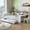 Antique White, variant on Full Size Wooden Daybed with Storage Shelves, Twin Trundle Bed and Study Desk, Multifunctional Space-Saving Design for Bedroom, Antique White