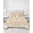 thumbnail image 3 of Boho Geometric Queen Size Down Alternative Comforter, Lightweight Comforter Quilt Bedding Set with Pillow Shams Ethnic Bohemian Farmhouse Art Motifs All Seasons Bed Comforter Duvet Insert 90"x96", 3 of 7