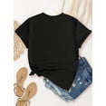 thumbnail image 2 of Stylish Black Graphic Print Short-Sleeve T-Shirt for Women - Cotton, Machine Washable, Round Neck, Casual Spring/Summer Top with "CHOSEN" Design, 2 of 6