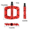thumbnail image 3 of Zacro Bike Pedals, Nylon Non-Slip Mountain Bike Pedals Platform Bicycle Flat Pedals 9/16" with Wrench, Red, 3 of 9