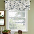 thumbnail image 4 of Blue Teal Botanical Valances for Windows, Decorative Rod Pocket Window Valance Curtains, Rustic Country Spring Floral Summer Leaf Short Curtain Drapes for Kitchen/Living Room, 2 Panels, 42" W x 18" L, 4 of 8