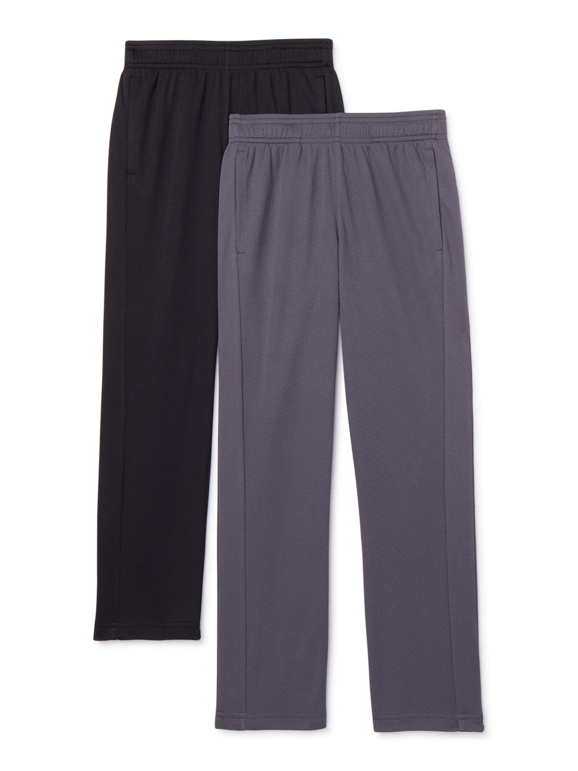 Athletic Works Boys Mesh DriWorks 2-Pack Pants, Sizes 4-18 & Husky ...