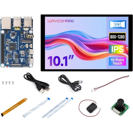 ESP32-P4-WIFI6-DEV-KIT High-Performance Development Board, Based on ESP32-P4 & ESP32-C6, Supports Wi-Fi 6, Bluetooth 5 & BLE 5, Bundle with Board, 10.1inch Screen