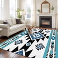thumbnail image 3 of Rectangle Area Rug 6x9ft,Retro Black White Bohemian Pattern Washable Carpet Non-Slip Runner Accent Rugs Indoor Floor Mat for Bedroom Living Room Decor,Classic Geometric Art, 3 of 9