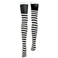thumbnail image 2 of Boo! Inc. Skull & Crossbones Striped Thigh-High Halloween Women's Cosplay Costume Tights, 2 of 4