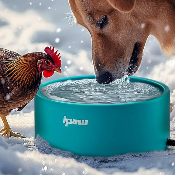 3.2L Pet Heated Bowl - Keep Water Warm for Your Furry Friends, Safe & Durable Outdoor Heated Dog Bowl, Perfect for Cold Weather, Anti-Slip & Spill-Proof Automatic Warming Bowl, Blue