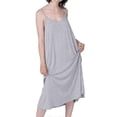 thumbnail image 4 of Camisones de verano de talla grande para mujer, de modal, con tirantes finos y largo midi. Ropa de dormir extragrande para mujer., 4 of 5