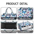 thumbnail image 4 of Large Capacity Tote Bag,White Butterfly Blue Purple Wings Pattern Handbag Fashion Luxury Tote Bag,15.7"x13"x 5.1" Inches,Laptop Compatible, 4 of 6