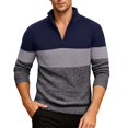 thumbnail image 4 of FYDUU Men's Pullover Sweaters Fall/Winter Mens Color Block Collar Sweater Fashionable Oversized Knitwear For Men Stylish Work Sweaters, 4 of 6