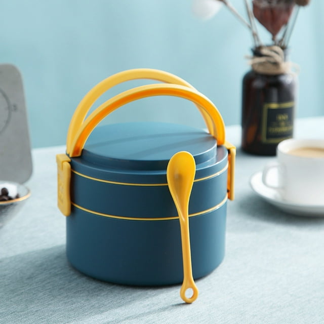 Portable Double-layer Love Lunch Box With Rice Can Be Microwave-heated Portable Lunch Box Student Bento Box