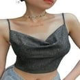 thumbnail image 1 of Women Lace Velvet Camisole Thin Straps Bodycon Camis Tops, 1 of 6