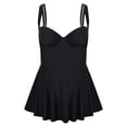 thumbnail image 2 of Aayomet Maillot de Bain Imprimé à Pois de Style Jupe (Noir, XXXXL), 2 of 4