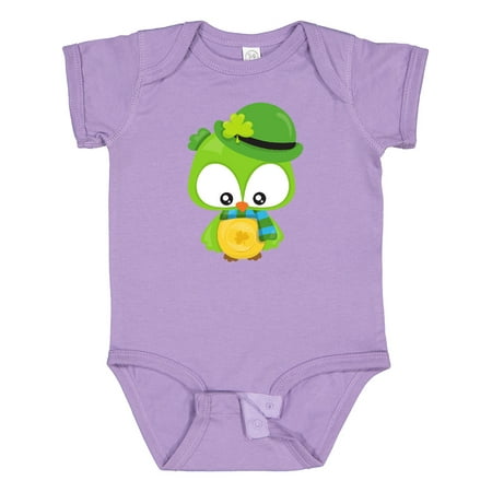 

Inktastic Saint Patrick s Day Owl Clovers Leprechaun Hat Gift Baby Boy or Baby Girl Bodysuit