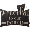 thumbnail image 2 of TRENDIN Rustic Look Black Welcome to Our Porch Throw Pillow Cover 20x12 inch Word Quote Pattern Lumbar Size Decorative Pillow Case for Sofa Couch Home Decor PL347TR, 2 of 7