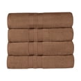thumbnail image 2 of Superior Ultra Soft Cotton Solid 4-Piece Bath Towel Sets, Chocolate, 2 of 8