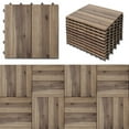 thumbnail image 2 of IULULU Nature Wood 12'' x 12'' Interlocking Deck Tiles 27 Sq ft Coverage Area, for Outdoor 27 Piece, 2 of 8