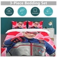 thumbnail image 5 of Duvet Cover Bedding Set Cartoon Print Soft Quilt Cover 3 Pieces, 1 Comforter Cover & 2 Pillowcases for Kids Teens Boys Girls Room Decor 79"x90", 5 of 8