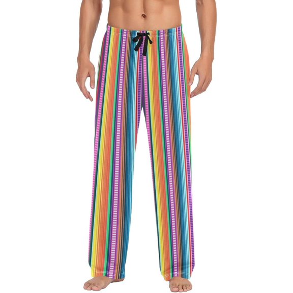 GZHJMY Mexican Serape Pajama Pants for Men, Lounge Pants Lightweight Men Pajama Bottoms with Drawstring Pockets, Christmas New Year Birthday Gifts, Large