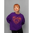 thumbnail image 2 of Halloween Witch and Ghost Heart Design Graphic - Women's Sweatshirt, 2 of 4