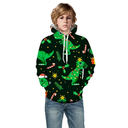 

Sweatshirt Hooded 3D Christmas Printed With Pocket Casual Comfort And Warm Fall Sweatshirts For Teen Girls